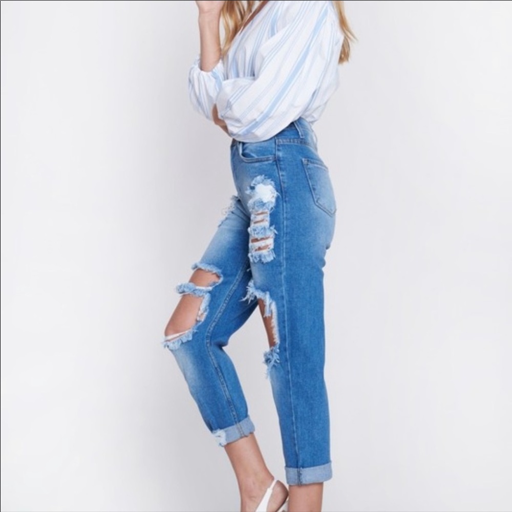 NEW Made in USA
Distressed mom jean High waisted - Picture 4 of 6